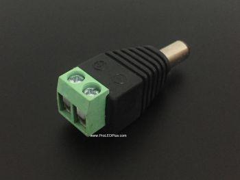 2.1mm DC Barrel Plug to Screw Terminal Adapter - Male