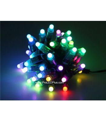 12mm Diffused 5V WS2801 RGB Thin LED Pixels, 50/strand,  IP68